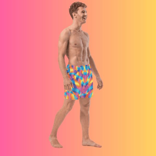 Vibrant Abstract Swim Shorts for Raves & Festivals