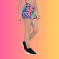 Vibrant Neon Tie-Dye Dance Shorts for EDM Festivals