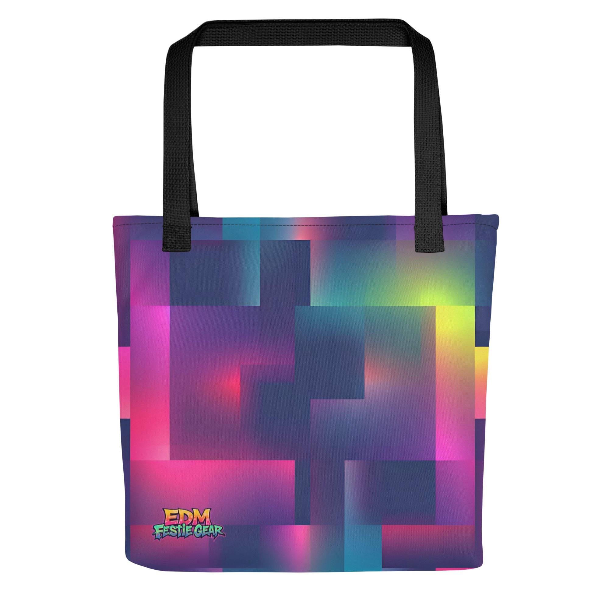 Neon Pixeled Tote Bag For EDM Rave Festival Outfit Clothing