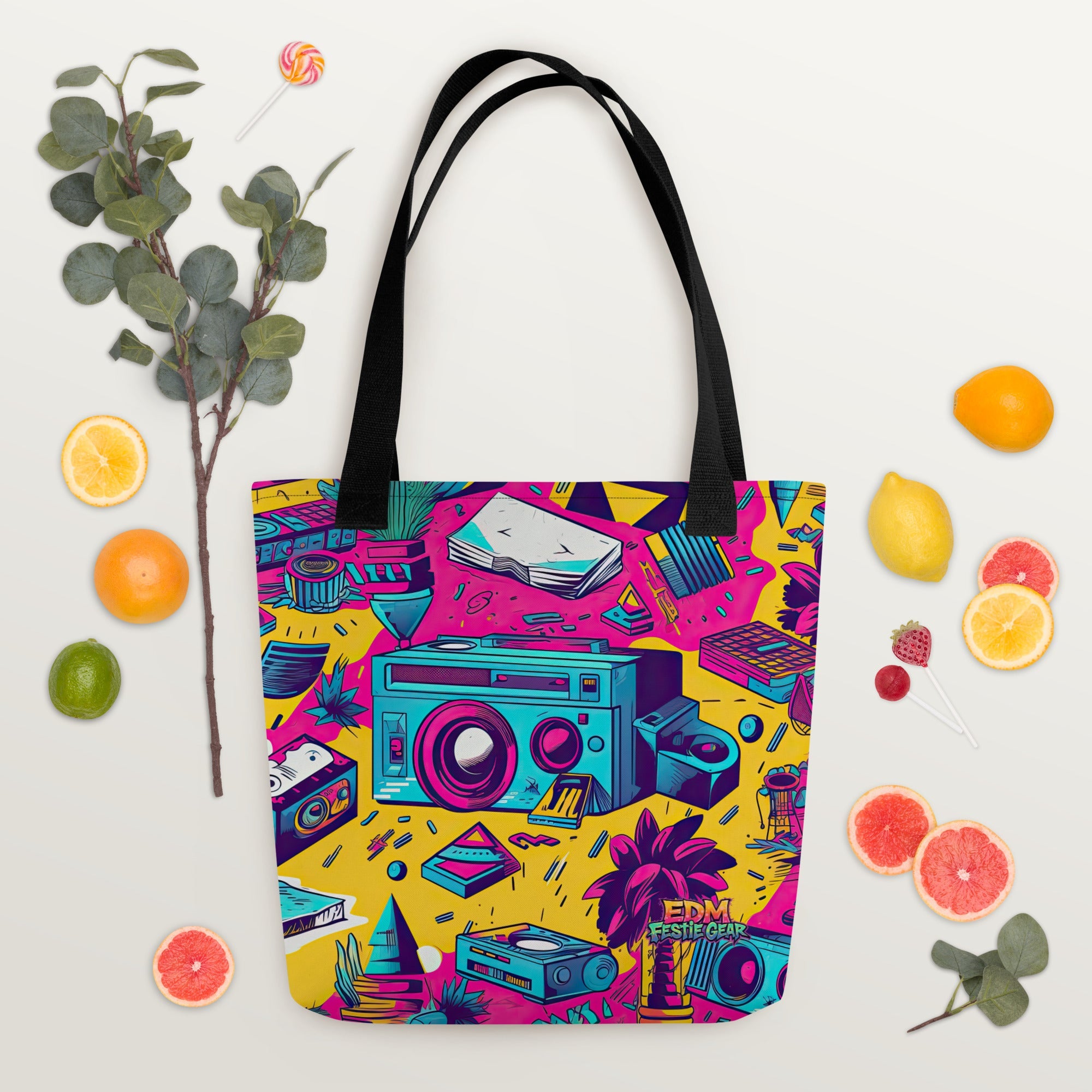 Retro Tote Bag For EDM Rave Festival Outfit Clothing