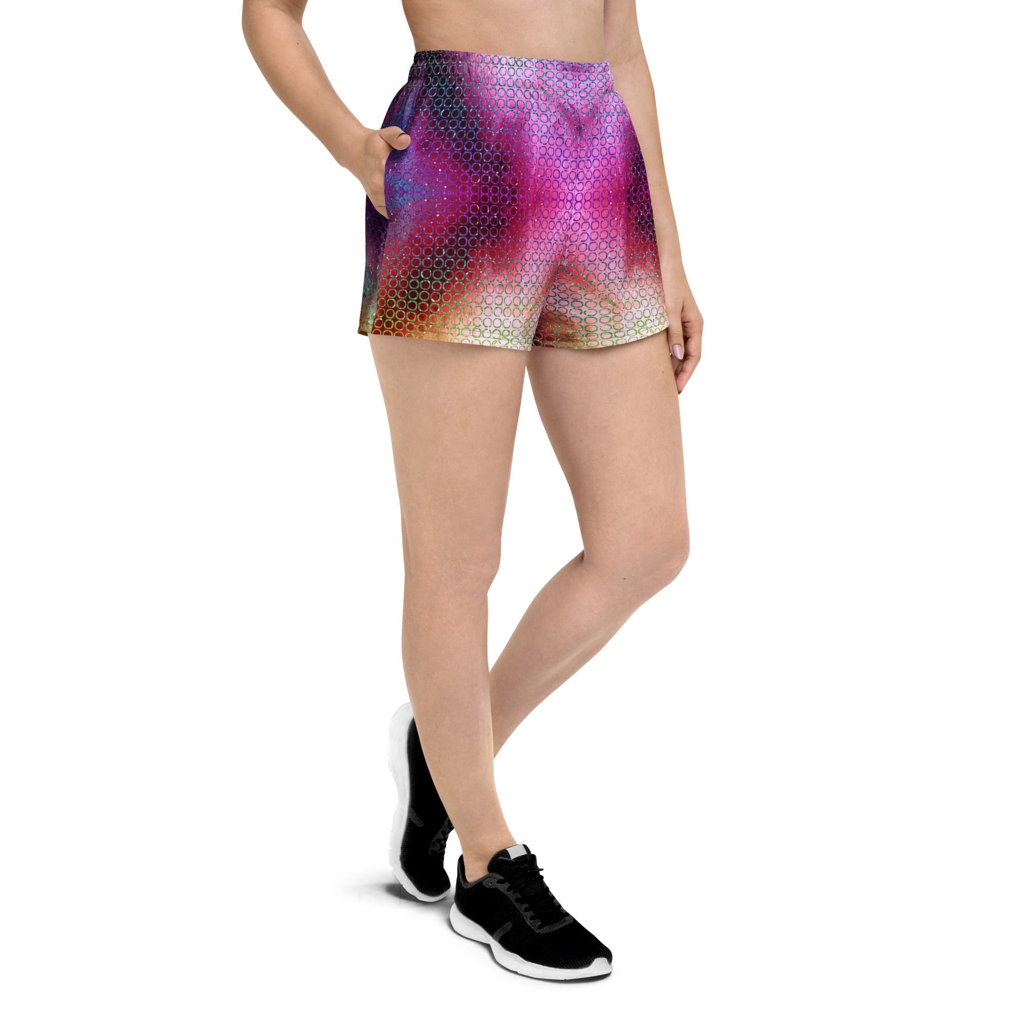 Pixeled Athletic Shorts For EDM Rave Festival Outfit Clothing