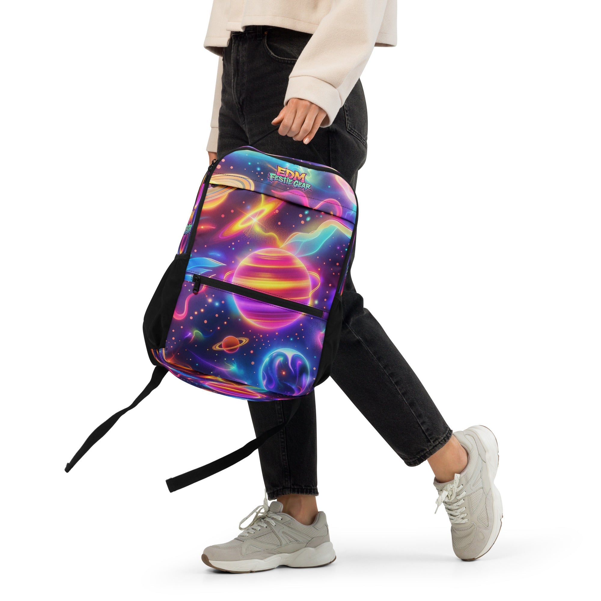 Neon Space Rave Festival Utility backpack