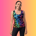 Neon Leopard Print Tank Top for Raves and Festivals
