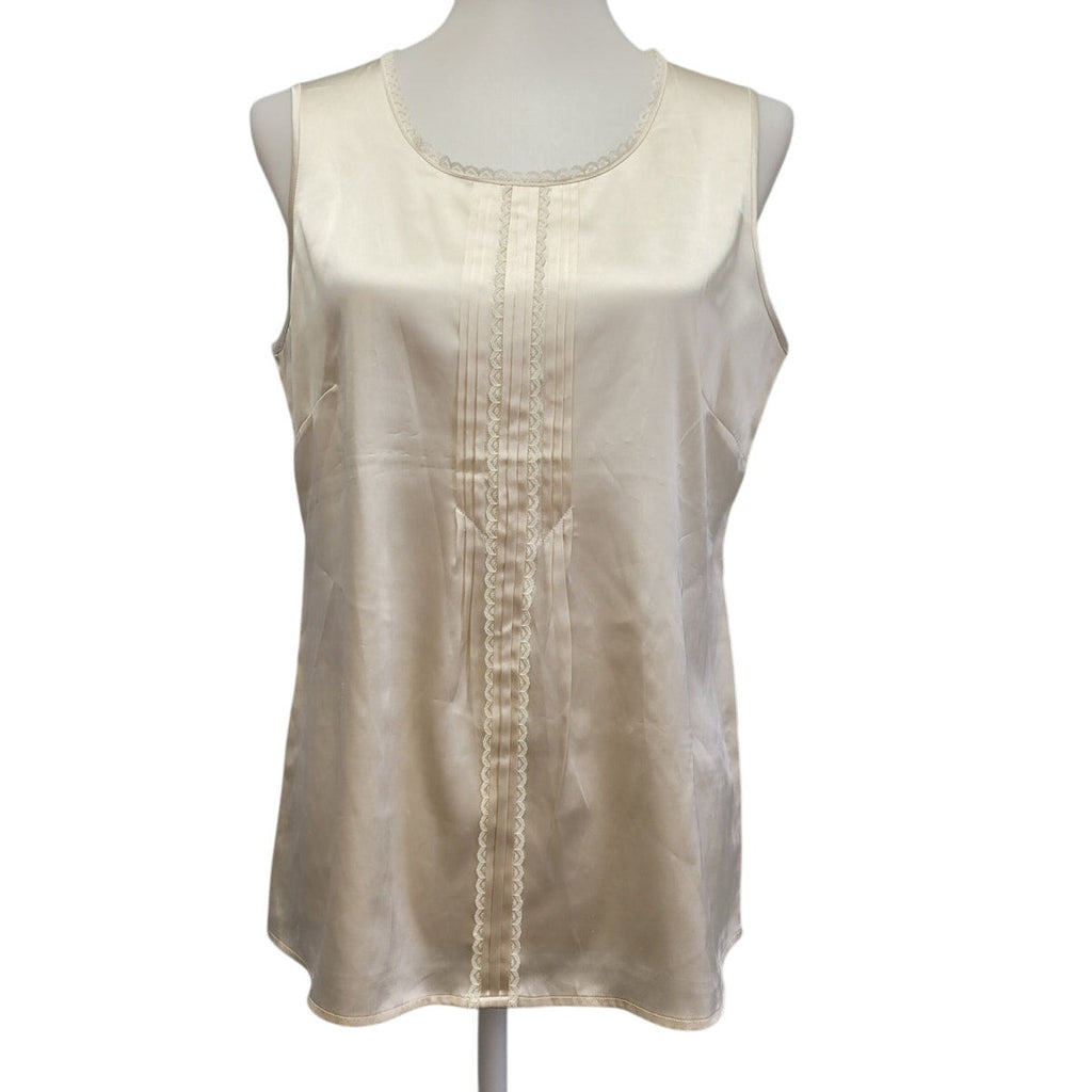 Chicos Womens Size 1 Small PolySpandex Sleeveless Crew Neck Shiny Tunic Top