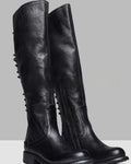 Women's Over-the-Knee Boots | Zip-up Chunky Heel | Synthetic PU | Black & Brown