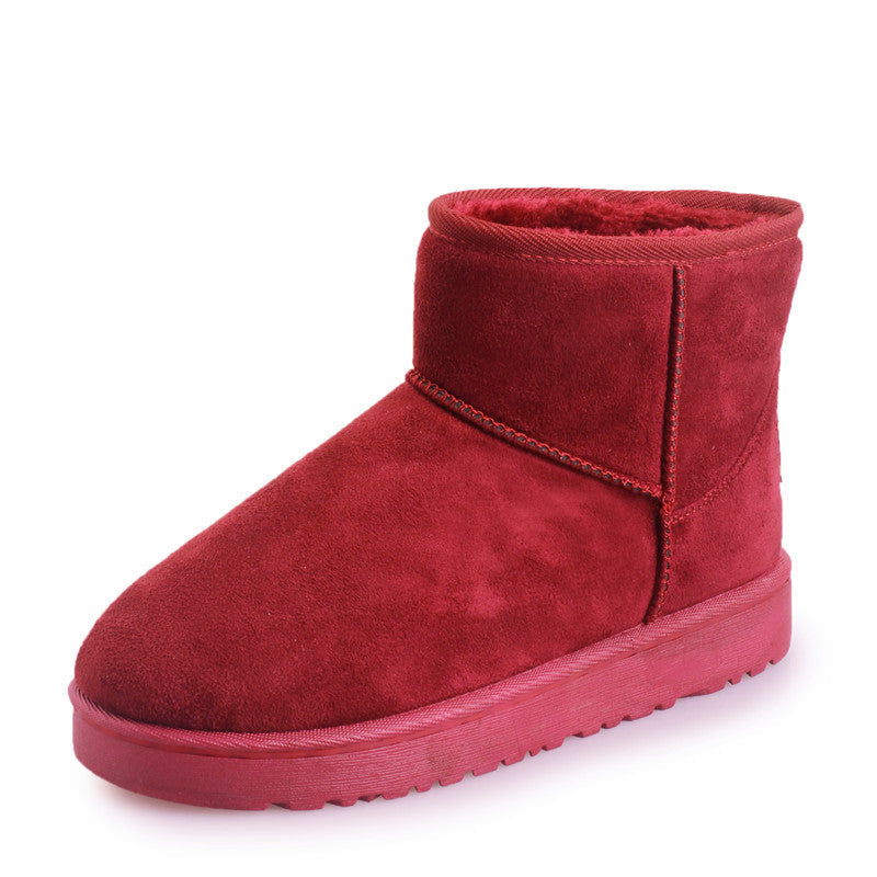 Women's Faux Fur Snow Boots | Suede Flat Heel Winter Ankle Boots