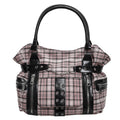 Women's Plaid Crossbody Bag with Rivet Details - Casual Shoulder Handbag