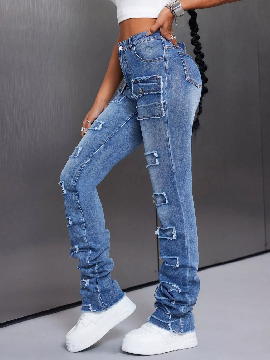 Men's Distressed Slim Fit Jeans