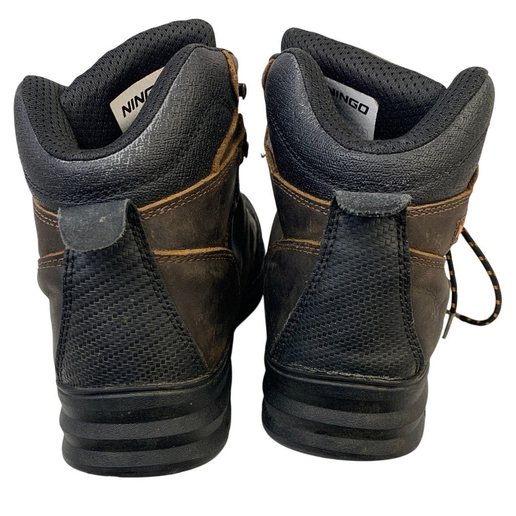 Ningo Mens Size 8.5 Brown Work Boots Lace Up Steel Toe Water Resistant Shoes