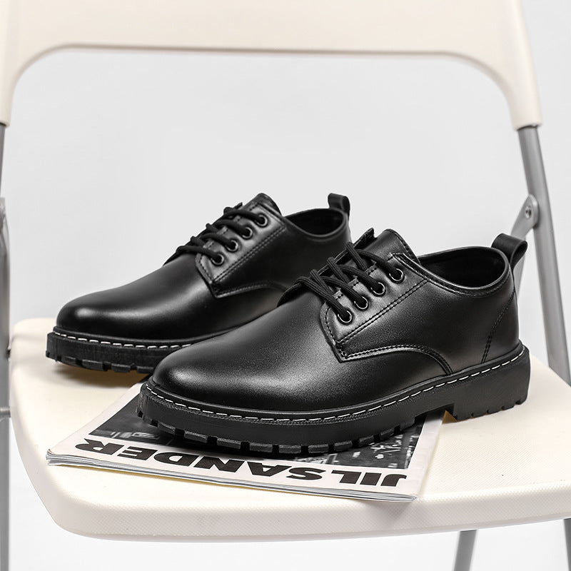 Men's Waterproof Low-Top Boots | Chunky Sole Lace-Up Casual Boots