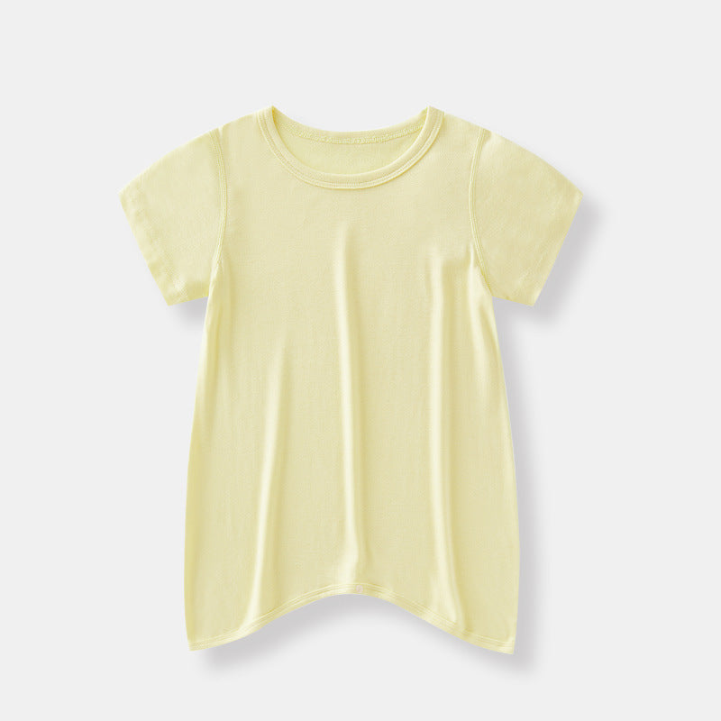 Baby Modal Pajamas Baby Short Sleeve Thin Bodysuit