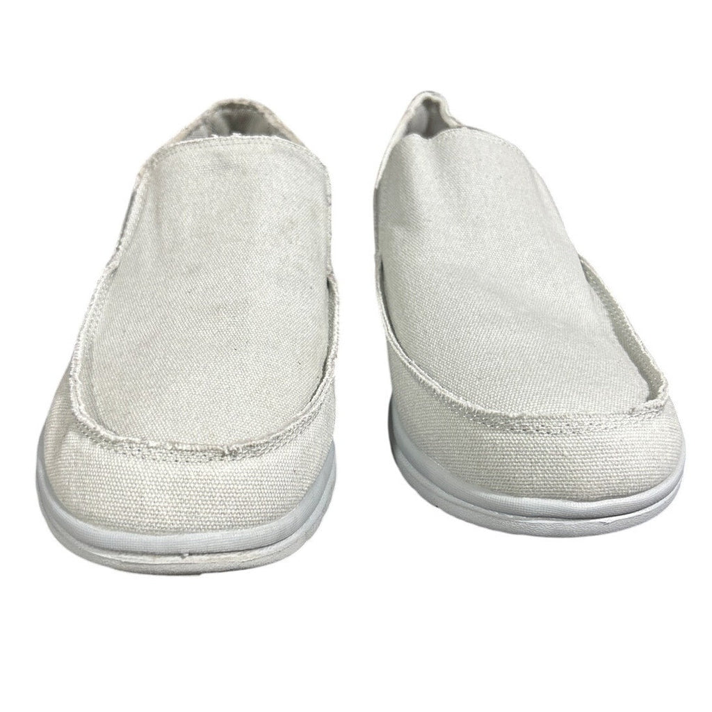 Canva Mens Size 12 Gray Slide On Canvas Washable Walking Loafers Deck Shoes