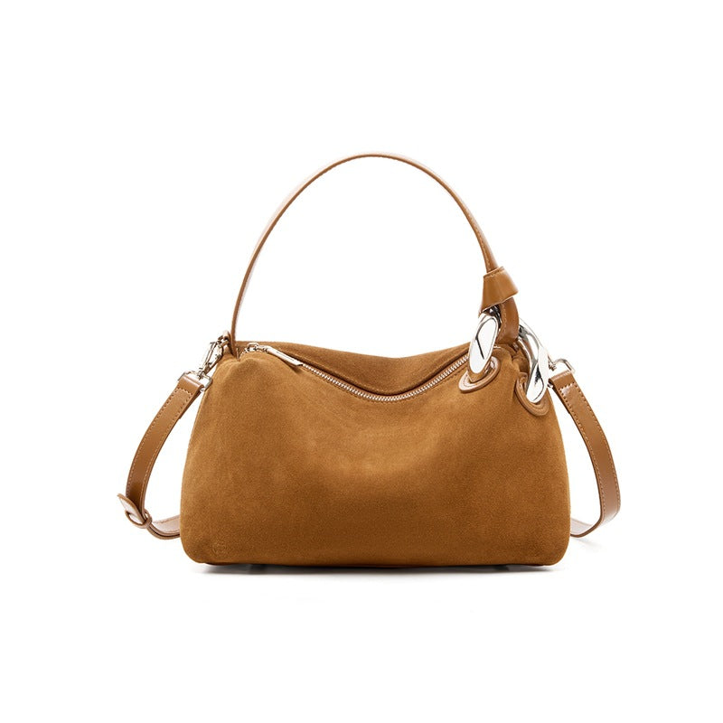 Women's Large Capacity Genuine Leather Tote Bag - Commuter Shoulder Bag with Multiple Compartments