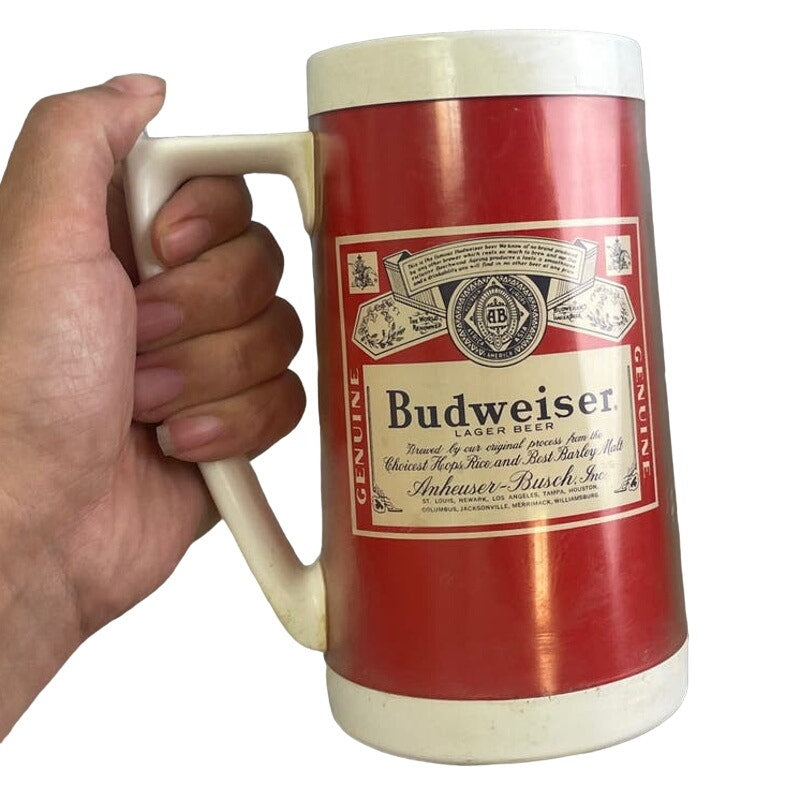 Vintage Thermo-Serve Made in USA Genuine Budweiser Plastic Beer Mug Stein