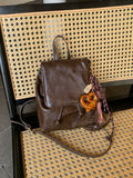 Vintage PU Leather Textured Shoulder Bag – Soft Crossbody Handbag for Women