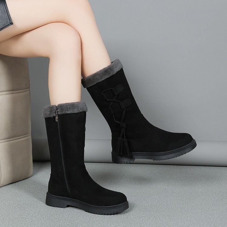 Thick-Soled Fleece-Lined Snow Boots