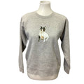 Hand Printed Upcycled Youth XL Upcycled Boston Terrier Dog Crew Neck Sweatshirt