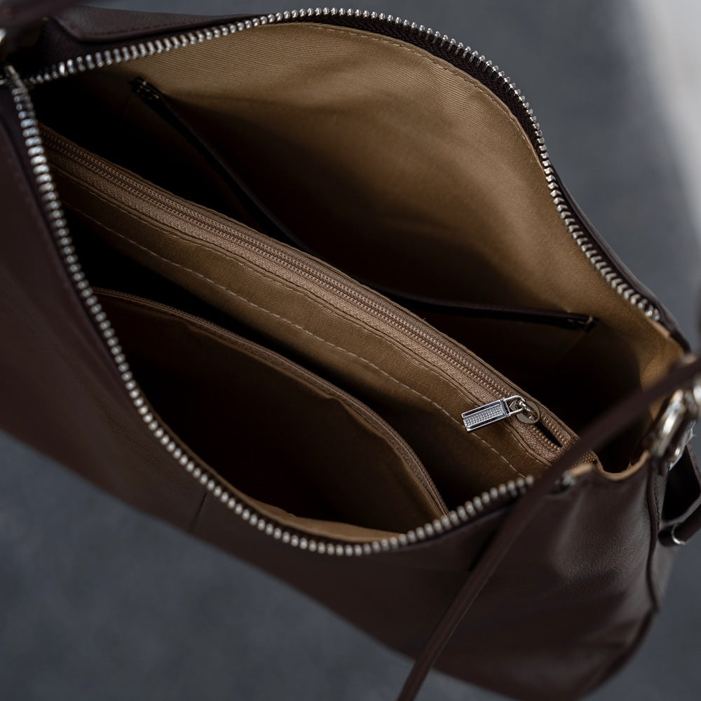 Women's Genuine Leather Crossbody Bag – Natural Cowhide Shoulder Bag