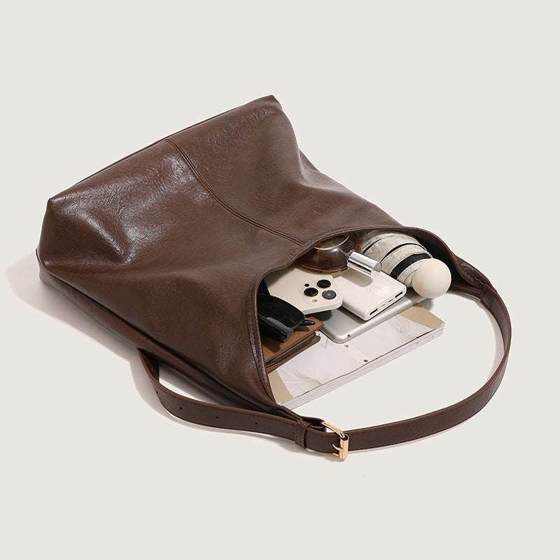 Women's PU Leather Underarm Shoulder Bag – Minimalist Casual Handbag