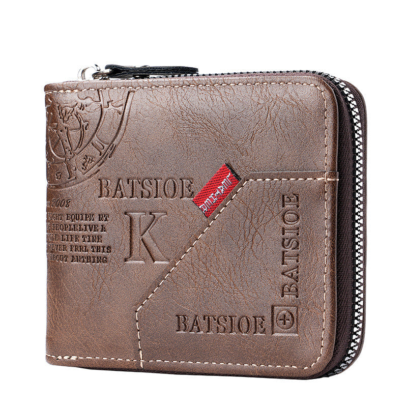 Men's Vintage Bi-Fold Wallet | PU Leather Slim Card Holder