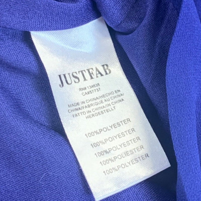 JustFab Womens Large Gathered Waist Sheer Polyester Cap Sleeve Knee Length Dress