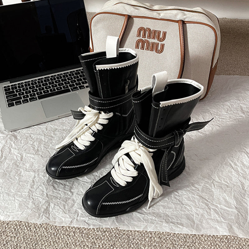 Vintage Leather Dr. Martens-Style Height-Increasing Boots