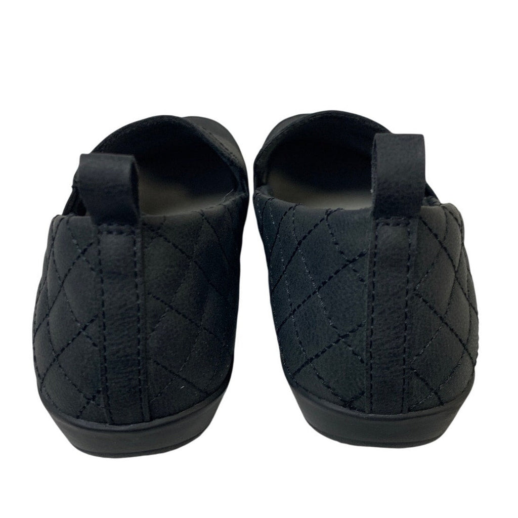 JSport Womens Size 8 Black Faux Leather Lisa Slide On Lined Memory Foam Shoes
