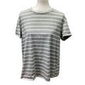 Listicle Womens Large Short Sleeve Striped Cotton Blend Tee Shirt w Open Back