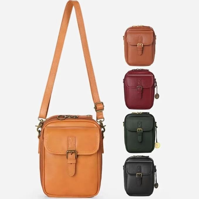 Women's Small Crossbody Bag - PU Leather Shoulder Purse with Adjustable Strap