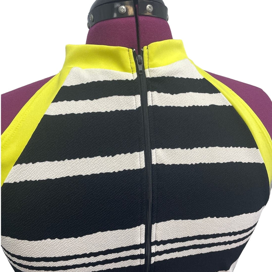 Goodtime USA Womens 3X Sleeveless High Neck Body Con PolyBlend Striped Dresse