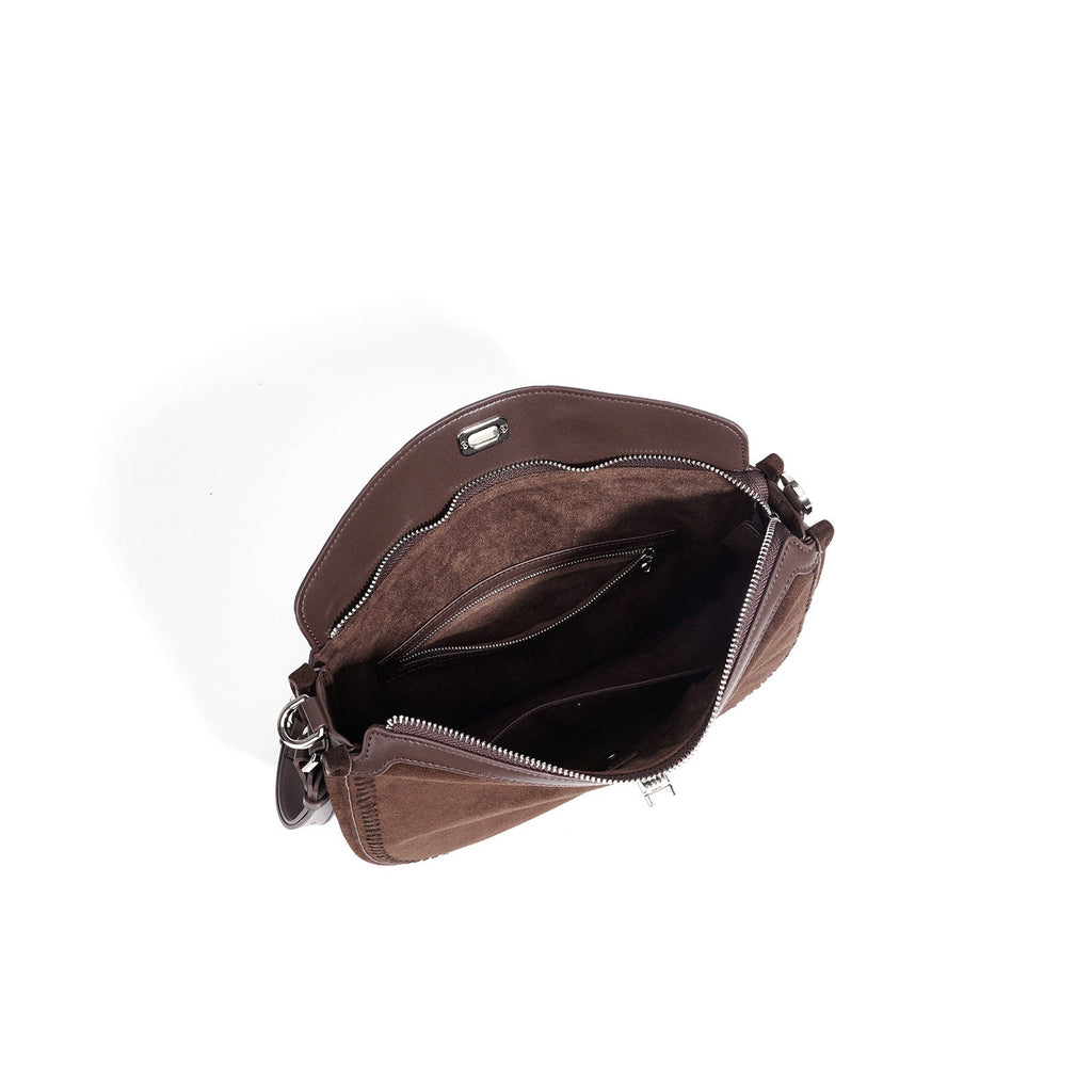 Genuine Suede Leather Crossbody Bag