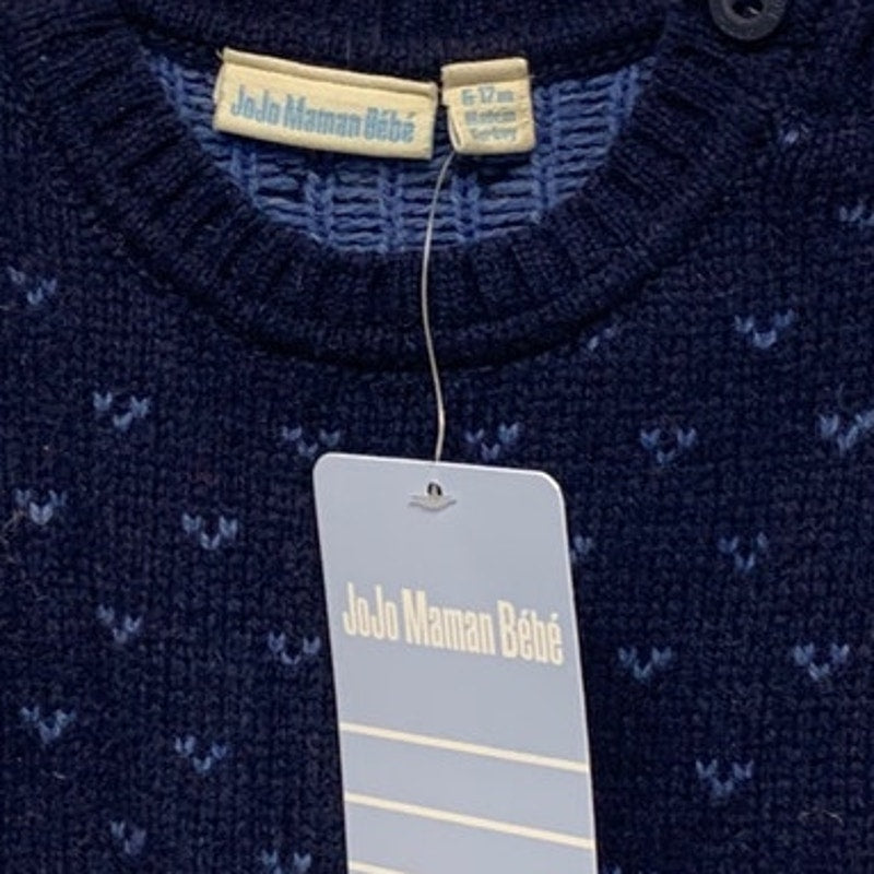 New JoJo Maman Bebe Boys 6-12Mos Long Sleeve Wool Pullover Sailboat Sweater