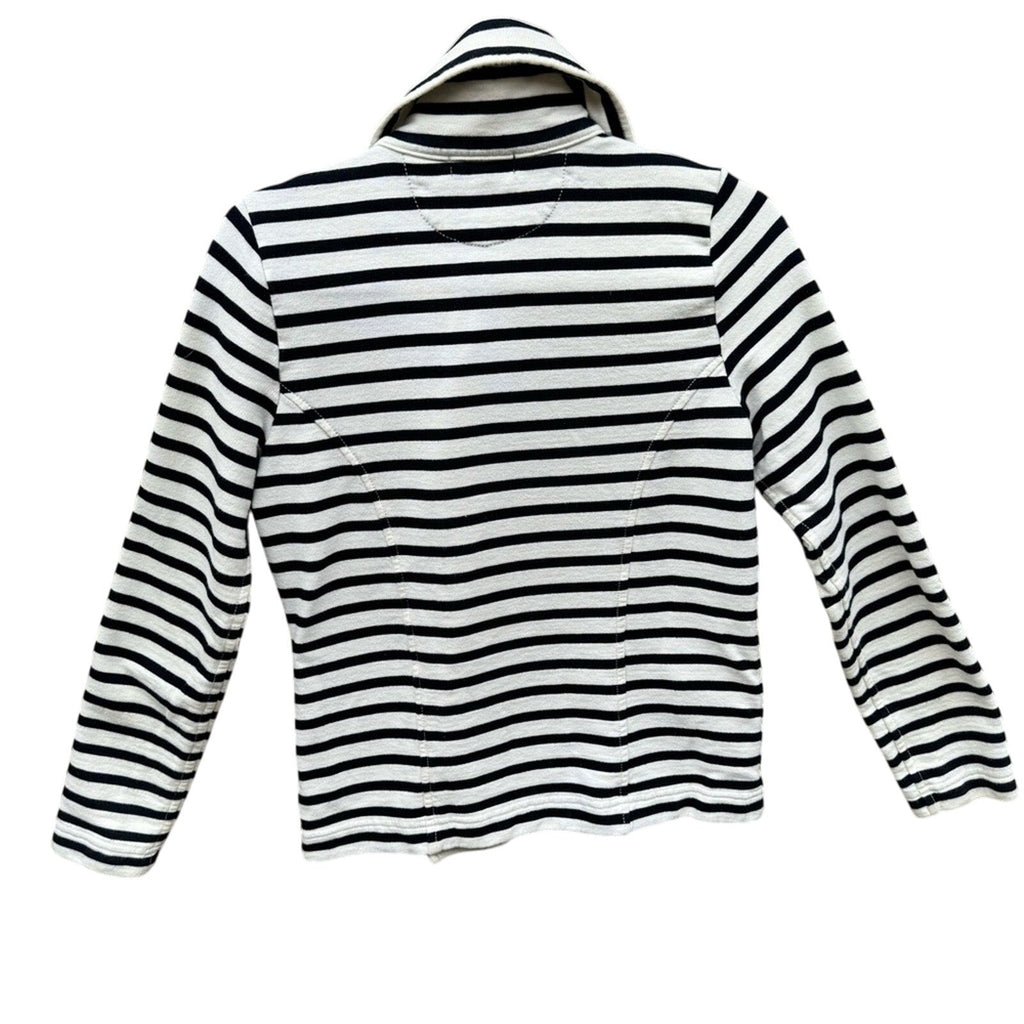 Lauren Ralph Lauren Womens Medium Navy Striped Long Sleeve Button Up Jacket