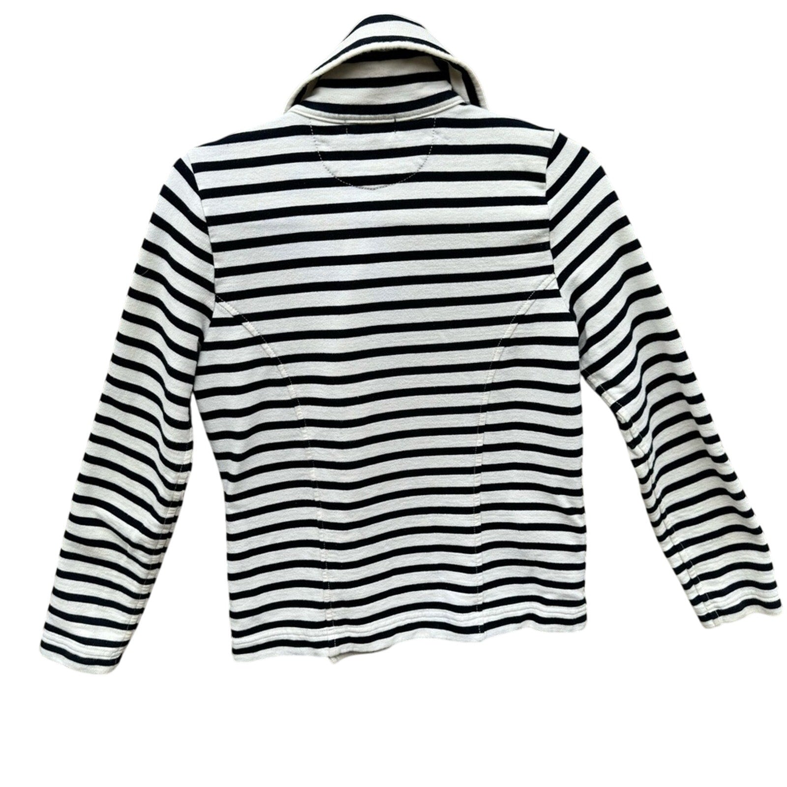 Lauren Ralph Lauren Womens Medium Navy Striped Long Sleeve Button Up Jacket