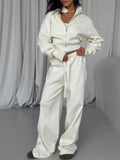 Zip-Up Outerwear and  Drawstring Pants Set