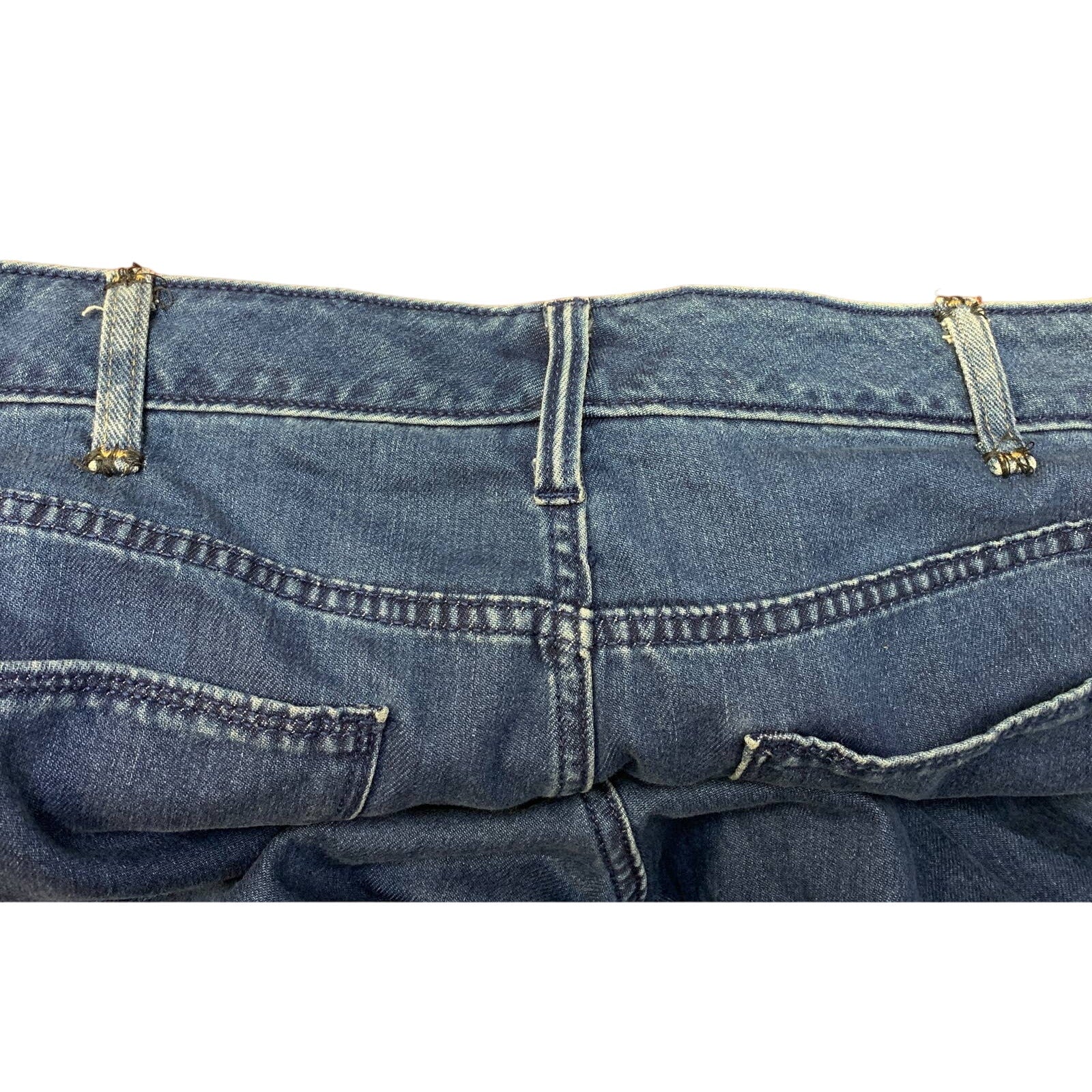 Universal Thread Womens 22W Cropped Hook Eye Closure Stretch Denim Blue Jeans