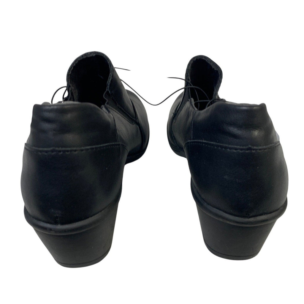 JBU Women Size 8 Black Faux Leather Kyley Hook Loop Adjustable Comfort Shoes