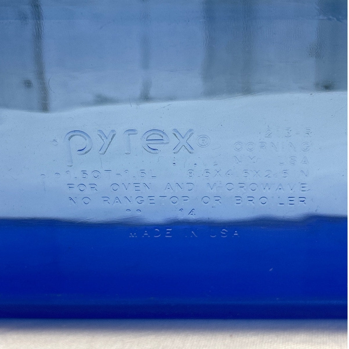 Pyrex Corning Blue Ovenware Cookware 1.5QT Microwave Oven Safe Loaf Glass Dish