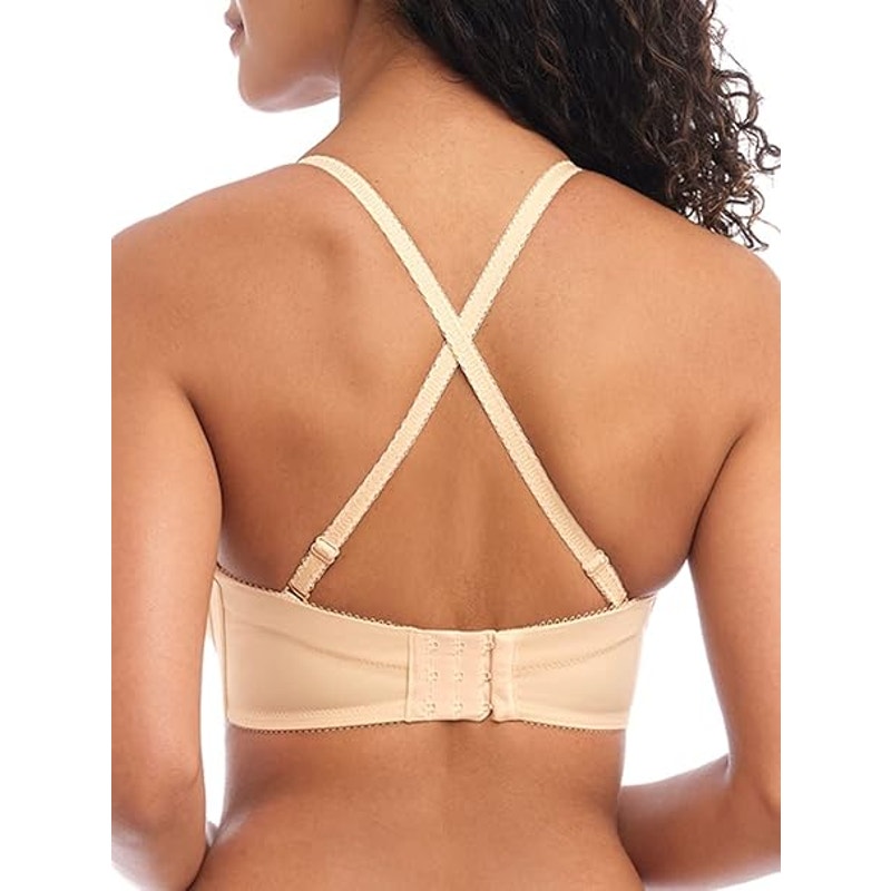 NWT New Freya Womens 36F Deco Underwire Padded Removeable Straps Strapless Bra