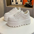 Women's Platform Sneakers Height Increasing Chunky Shoes White Black