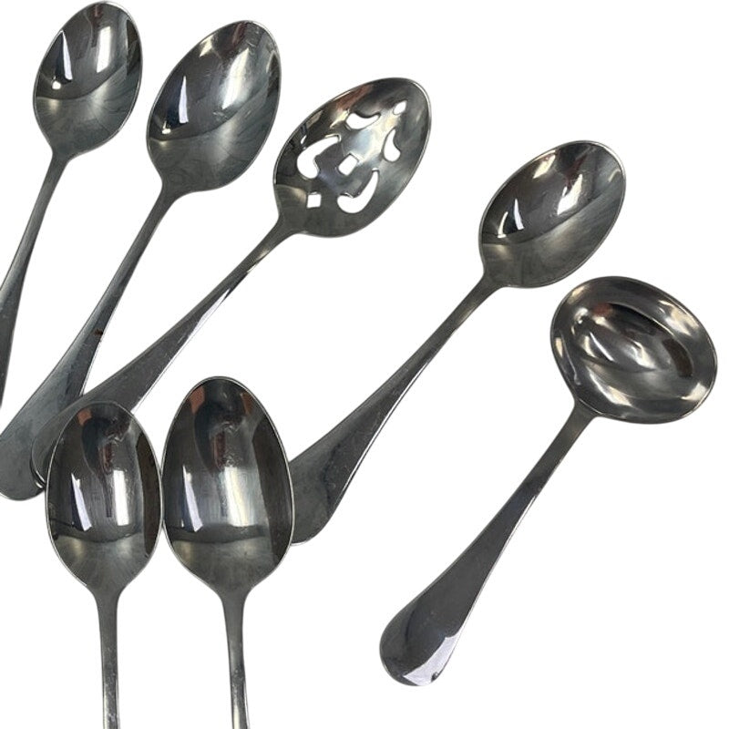 Lot of 13 Cambridge Silverware Serving Slotted Spoons Forks Serve Flatware