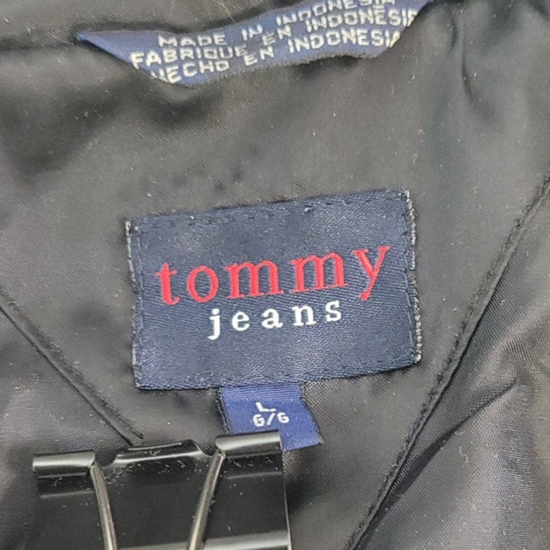 Tommy Hilfiger Womens Large Snap Up Polyester Nylon Long Sleeve Puffer Jacket