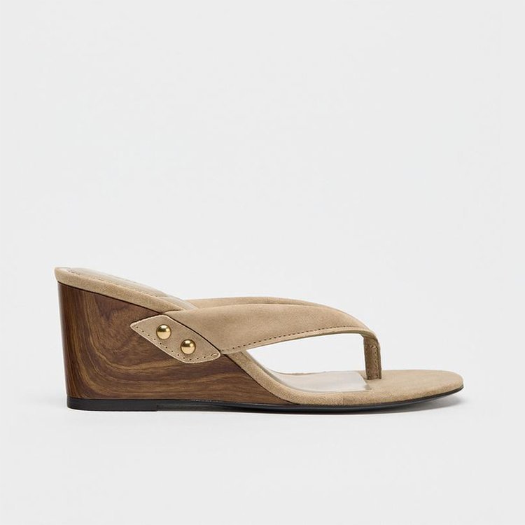 Women's Lightweight Outdoor Sandals – Casual Round Toe PU Slides | Black & Beige