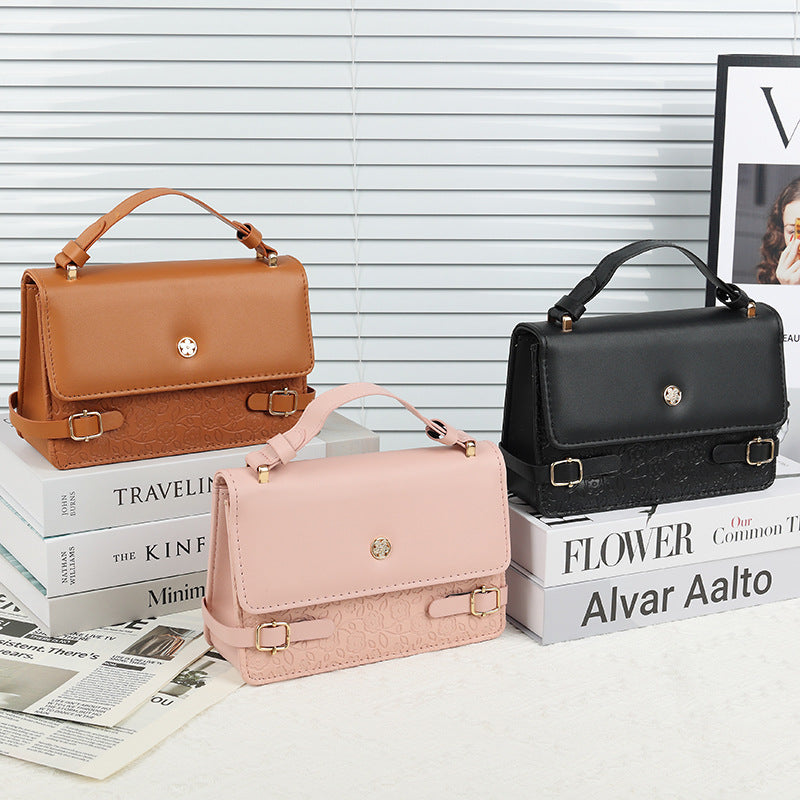 Women's Crossbody Shoulder Bag - PU Leather Minimalist Handbag with Adjustable Strap
