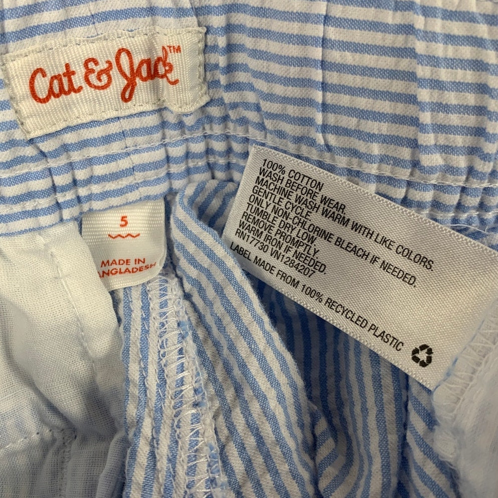 Lot of 3 New Girls XS (5/6) Striped Pants Short Long Sleeve Polo Tee Shirt