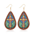 Bohemian Wood Teardrop Earrings