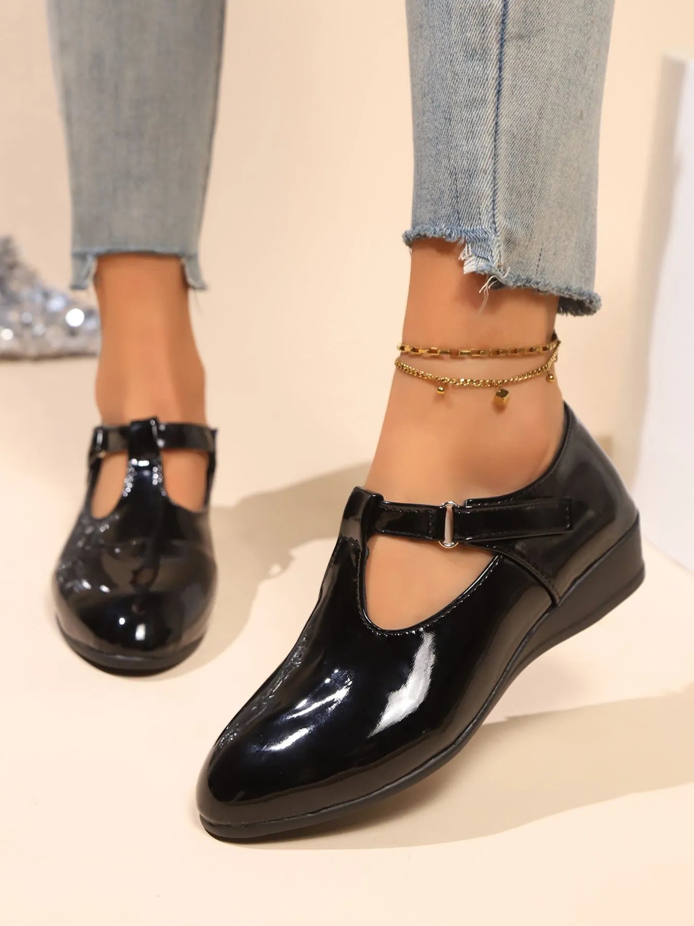 Point Toe Wedge Loafers