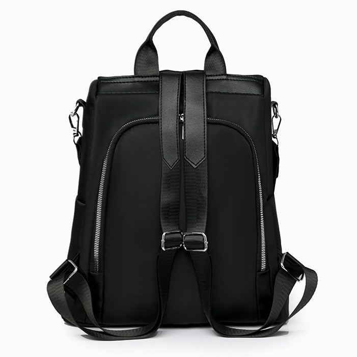 Women's Stylish Lightweight Nylon Backpack - Multi-Pocket Travel Daypack