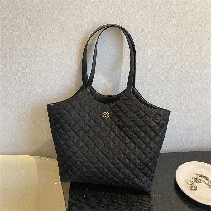 Women's Retro Horizontal Square Tote Bag with Double Straps - Everyday Commuter Handbag by Sarah Express