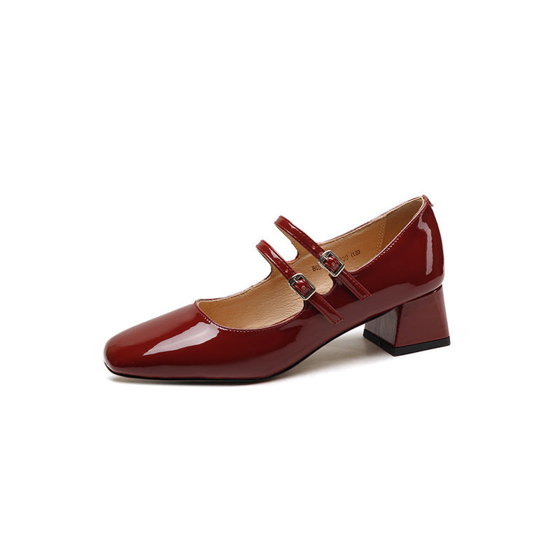 Women's Square Toe Chunky Heel Pumps - Elegant Low Heel Office Shoes